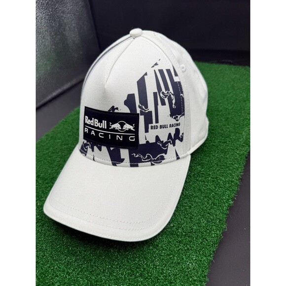Puma Red Bull Racing Snapback Cap Hat Mens One Size White Black Adjustable - Picture 1 of 8
